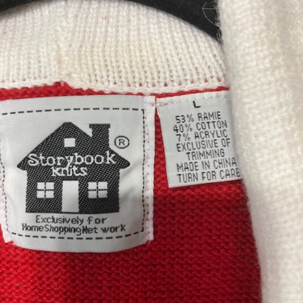 Storybook Knits Vintage Christmas Sweater, Santa & Mrs. Claus (Size L) - Picture 5 of 6
